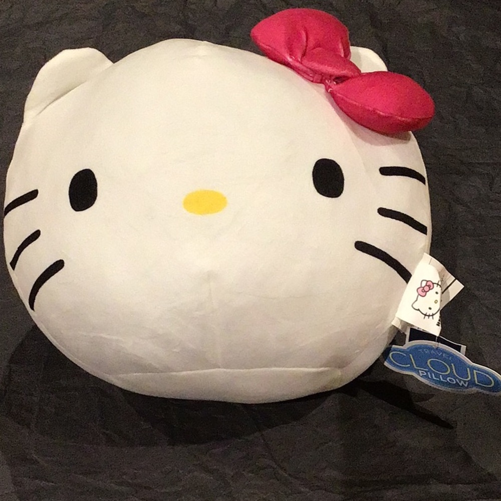 Hello Kitty Head 3D puff Cloud Pillow. Soft and squishy.
